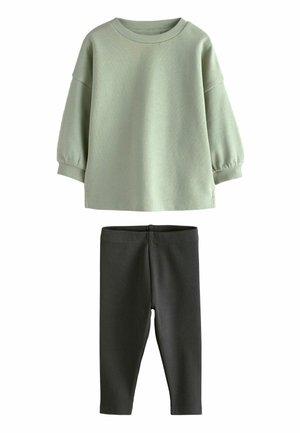 Next, REGULAR FIT - LONG SLEEVE TOP AND LEGGINGS SET . - Long sleeved top - sage green