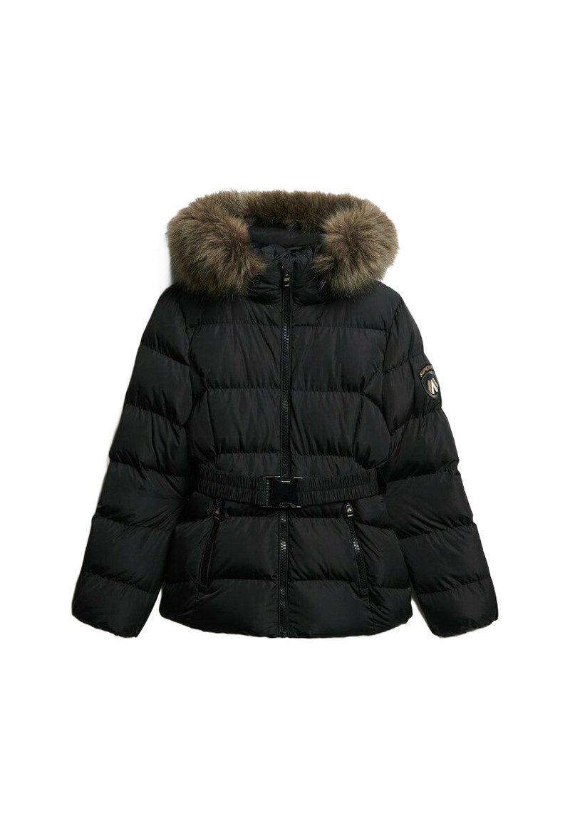 Superdry Fuji Belted Puffer Jacket in White | UK