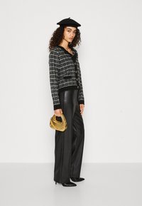 VILA VIAUDREY CHECK - Cardigan - black/white