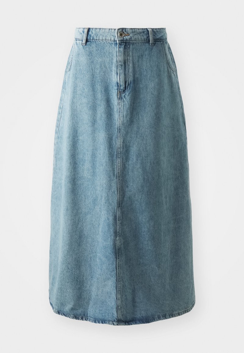 JUPE WORKWEAR TRAPÈZE EN DENIM - BLEU