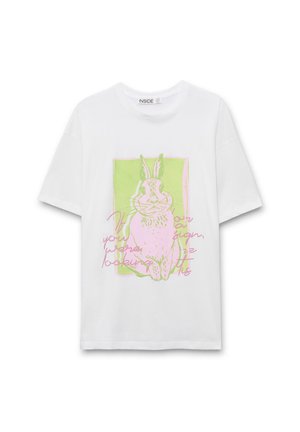 INSIDE MANGA CORTA RABBIT - Camiseta estampada - blanco