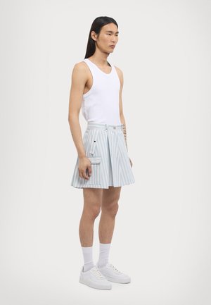 MIDI STRIPY UNISEX - Falda plisada - white & blue