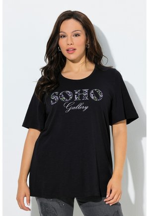 SOHO GALLERY EMBROIDERED LETTERING TEE - T-Shirt print - black