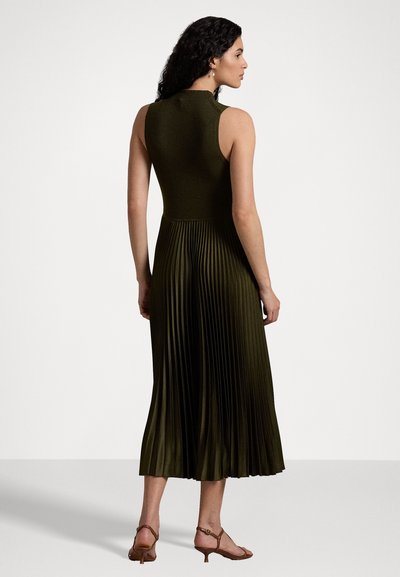 Polo Ralph Lauren PLEATED SLEEVELESS MOCKNECK DRESS - Kampsunkleit - dark loden