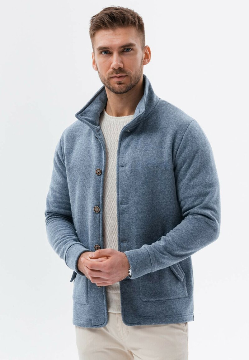 Ombre BUTTON-DOWN WITH - Felpa con zip - navy melange