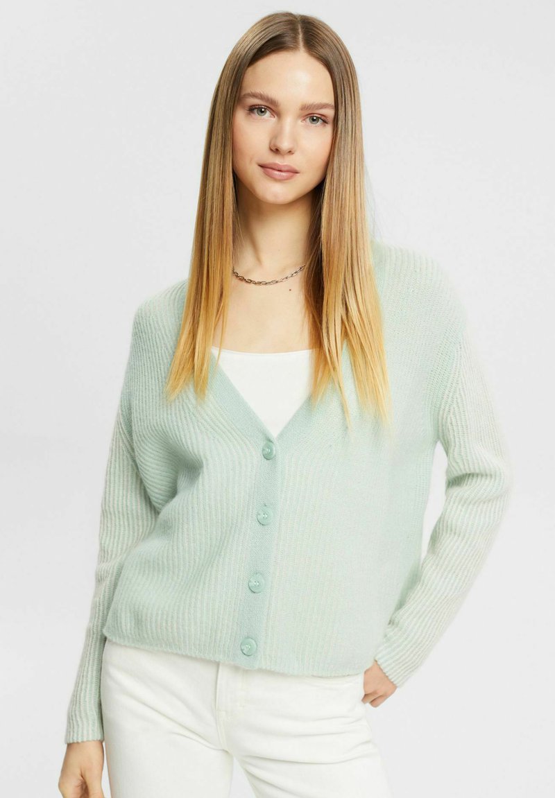 Esprit Collection SWEATERS Cardigan light aqua green/mottled green