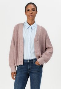 TOM TAILOR DENIM V NECK CARDIGAN - Cardigan - antique rose melange