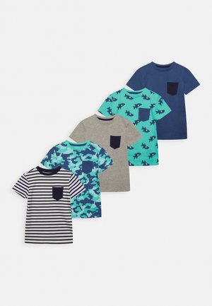 POCKET TEE 5 PACK - T-shirt con stampa - multi-coloured / dark blue/ turquoise