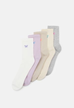 5 PACK - Sokken - white/grey/lilac