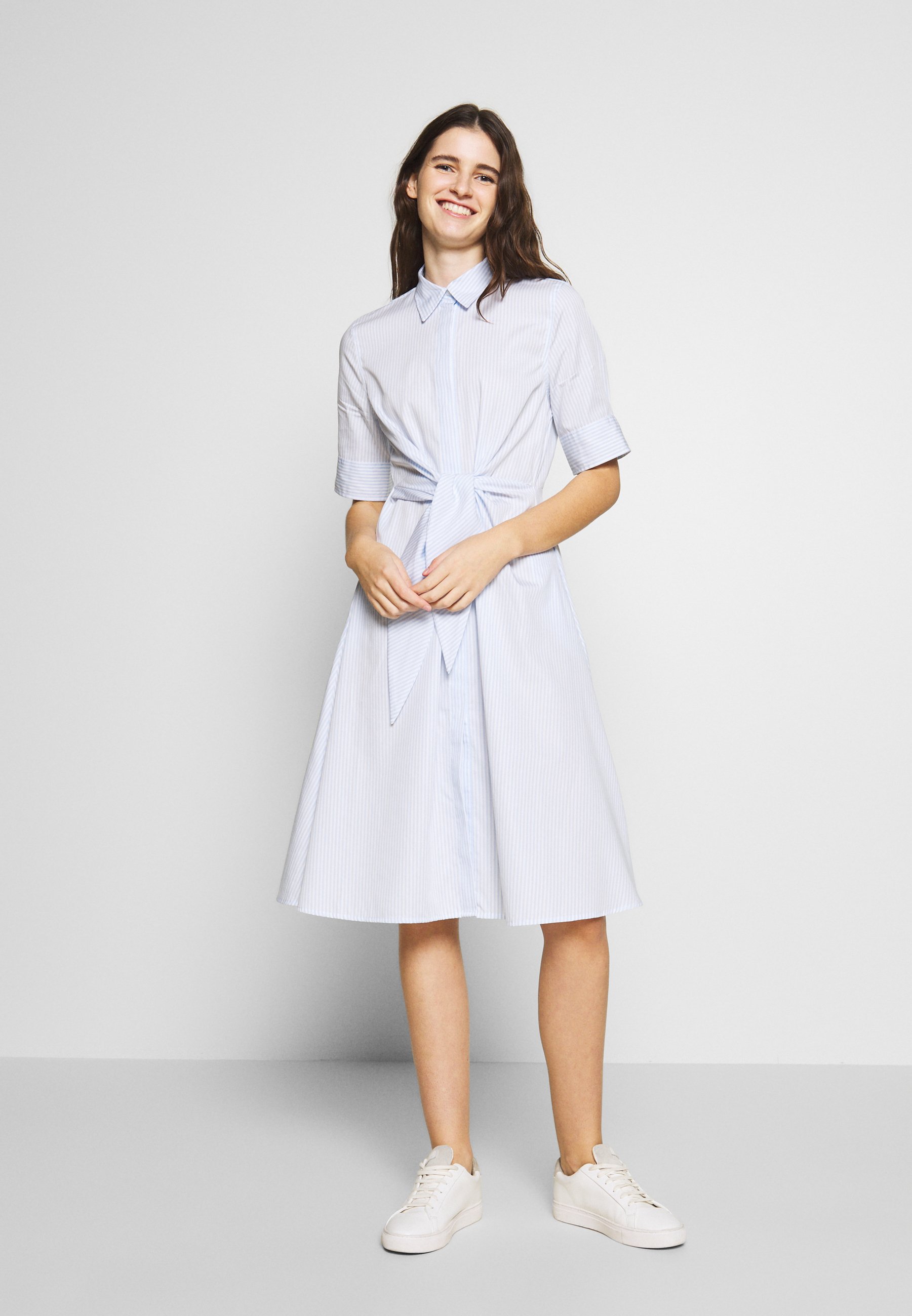 Lauren Ralph Broadcloth Dress Blusenkleid Blue White Blau Zalando De 