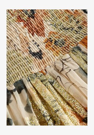 Next REGULAR FIT - DROP WAIST - Maxi skirt - cream sparkle