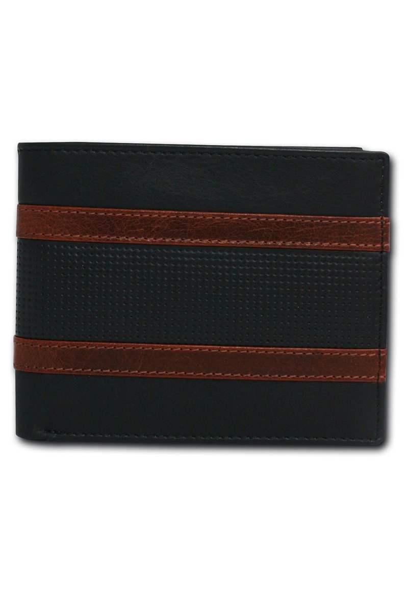 DrachenLeder Portefeuille - dunkelblau/braun