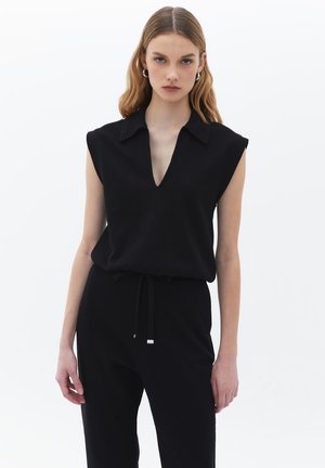 OXXO NECK CROP  - Polo - black