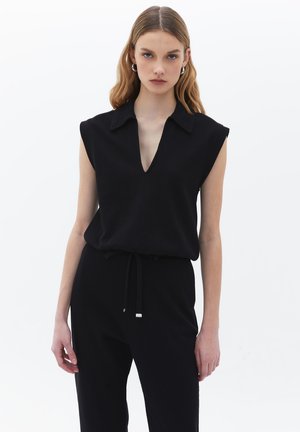 OXXO NECK CROP  - Poloshirt - black