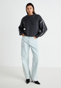 Vero Moda VMFENG O NECK  - Strikkegenser - asphalt