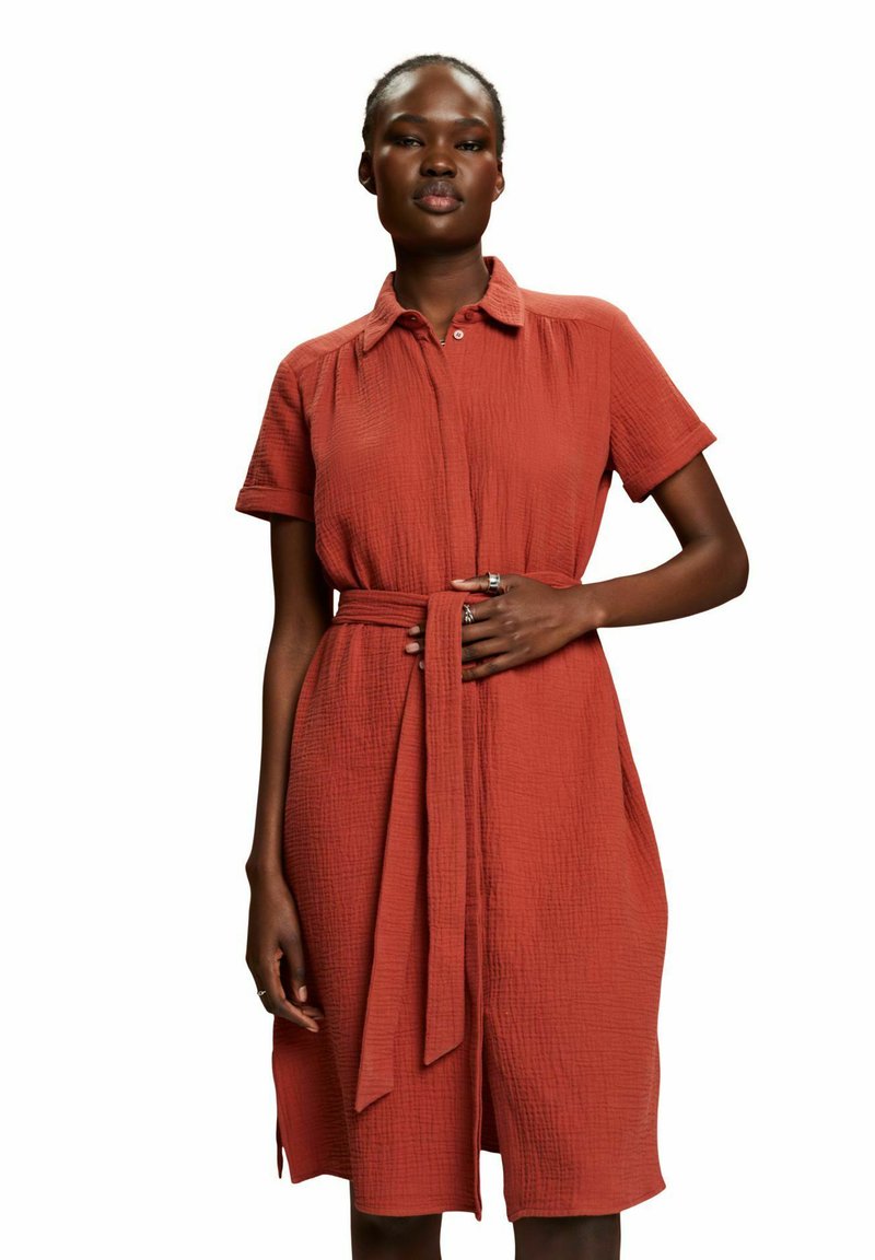 Esprit LIGHT REGULAR FIT Robe chemise terracotta new/marron foncé ZALANDO.FR