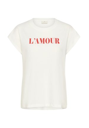 Kaffe KABINE  - T-shirt imprimé - chalk w. grenadine print