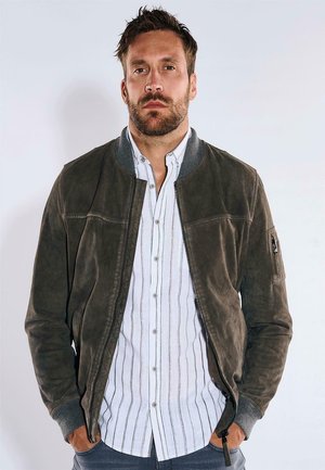 Emilio Adani REGULAR - Leather jacket - dunkelgrau