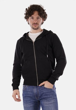 Felpa con zip - nero