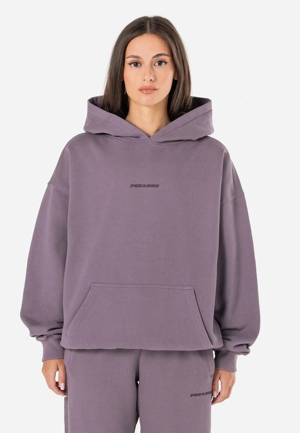 CLARITA LOGO OVERSIZED HOODIE - Sweatshirt - washed dusty grape gum