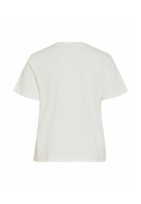 T-shirt en coton blanc uni à manches courtes, vu de dos, avec un col rond simple et un ourlet droit.