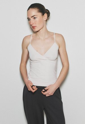 THE SET, REGULAR FIT - 4 PACK CROSS V-NECK CAMI TOPS . - Top - black brown white