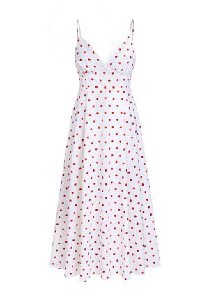 Cupshe, SLEEVELESS HEART PRINT V NECK  - Maxi-jurk - white red