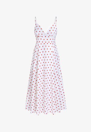 Cupshe, SLEEVELESS HEART PRINT V NECK - Maxi-jurk - white red