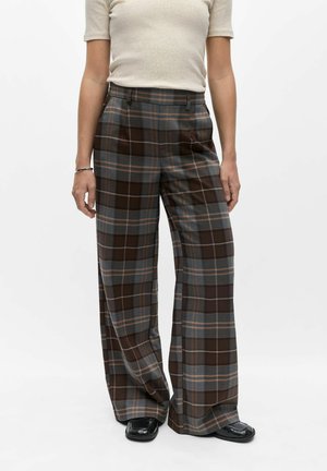 Object, OBJLISA WIDE PANT AOP NOOS - Pantalon classique - seal brown