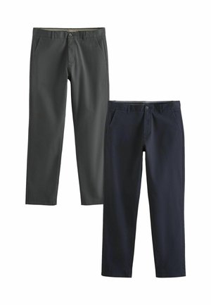 Next STRAIGHT STRETCH 2 PACK REGULAR FIT - Chino kalhoty - navy blue charcoal grey