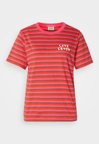 STRIPED REGULAR FIT  - Print T-shirt - red/ pink/ brown