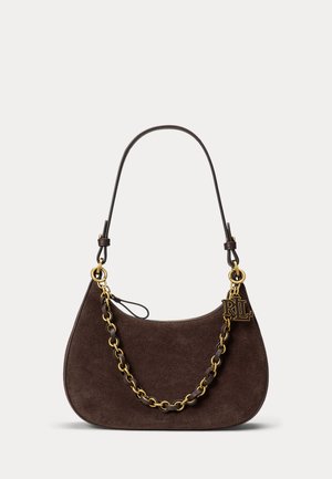 Lauren Ralph Lauren, SUEDE MEDIUM MARCY ZIP SHOULDER BAG - Håndtasker - chestnut brown