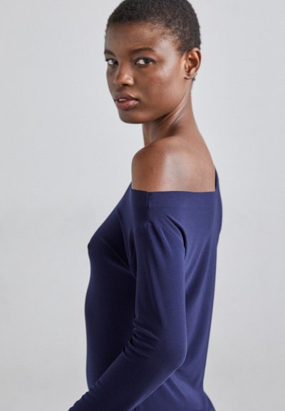 Norma Kamali LONG SLEEVE DROP SHOULDER MINI DRESS - Robe de soirée - true navy