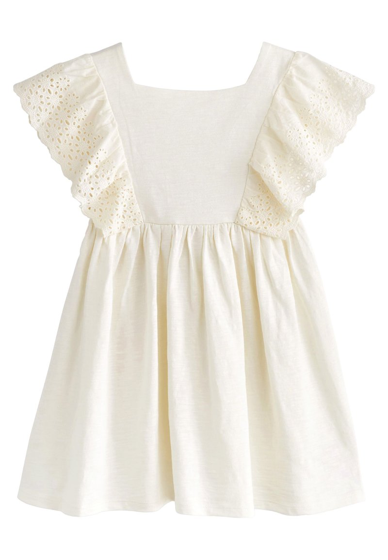 Next BRODERIE SOFT SLUB JERSEY DRESS Robe en jersey white/blanc ZALANDO.FR
