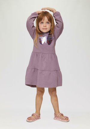 s.Oliver LONGUEUR MIDI À SEQUINS RÉVERSIBLES - Jerseyjurk - flieder