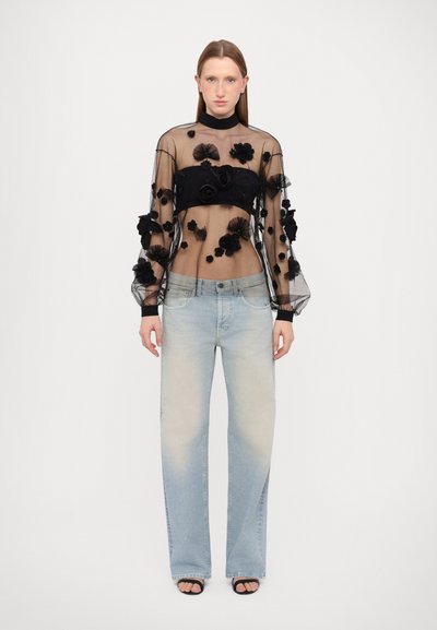 Viktor&Rolf FLORAL EMBROIDERY LONG SLEEVE TOP - Blouse - black