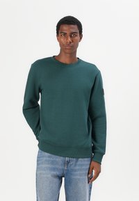 TOM TAILOR STRUCTURED CREW NECK - Sweatshirt - jasper green