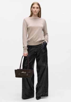 KARL LAGERFELD, K/SIGNATURE EW SHB SUEDE - Τσάντα χειρός - tobacco