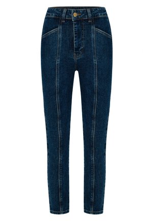 STITCH DETAILED - Slim fit jeans - navy blue