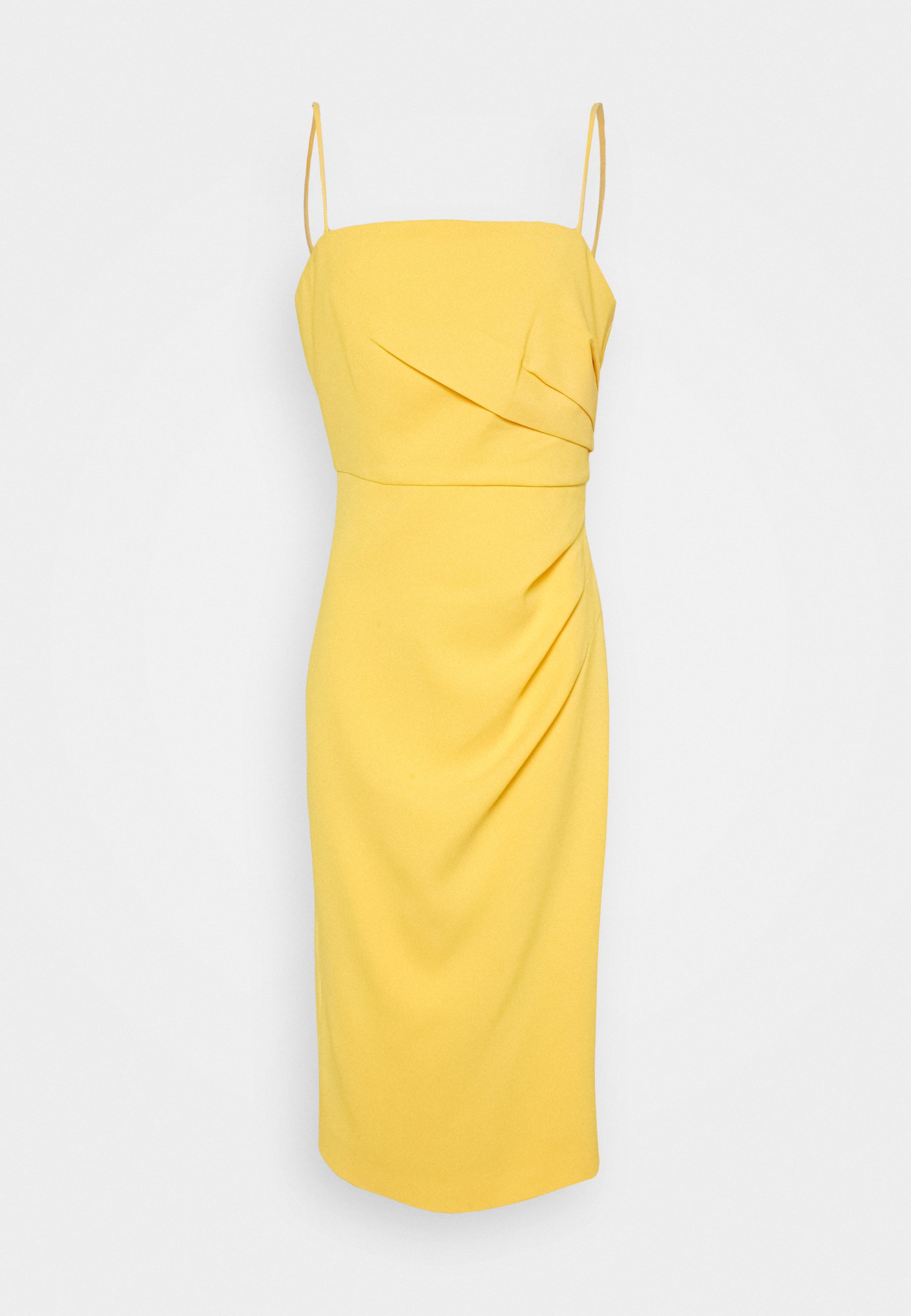 lucie midi dress in honey yellow