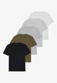 5 PACK - Osnovna majica kratkih rukava - black/white/light grey