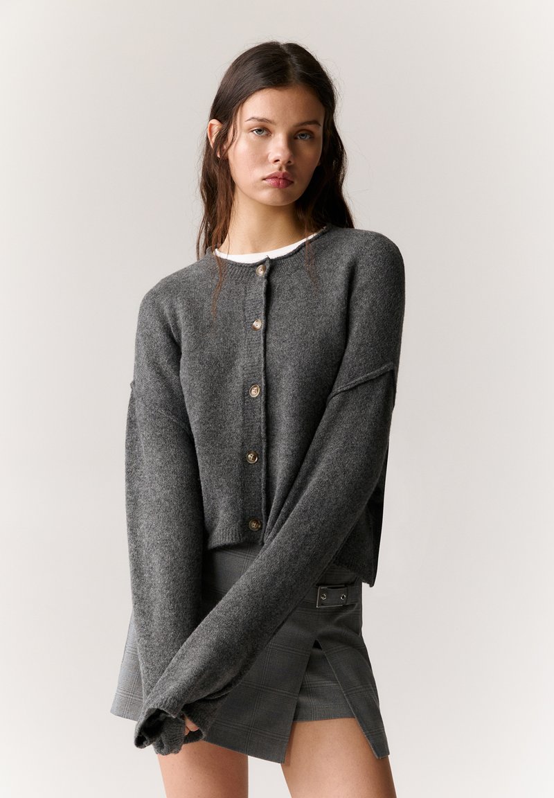 PULL&BEAR BUTTONED - Gilet - dark grey