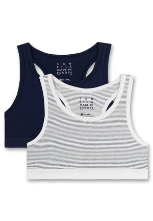 2ER PACK - Brassière - weiß /dunkelblau