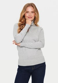 Saint Tropez - J2046 MILA ROLLNECK  - Pulóver - pearl grey mel Miniatűr kép 1