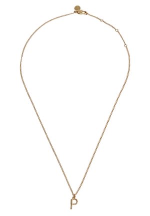 Collier chaîne délicat en or avec un petit pendentif en or en forme de la lettre « P » et une fermeture à mousqueton.