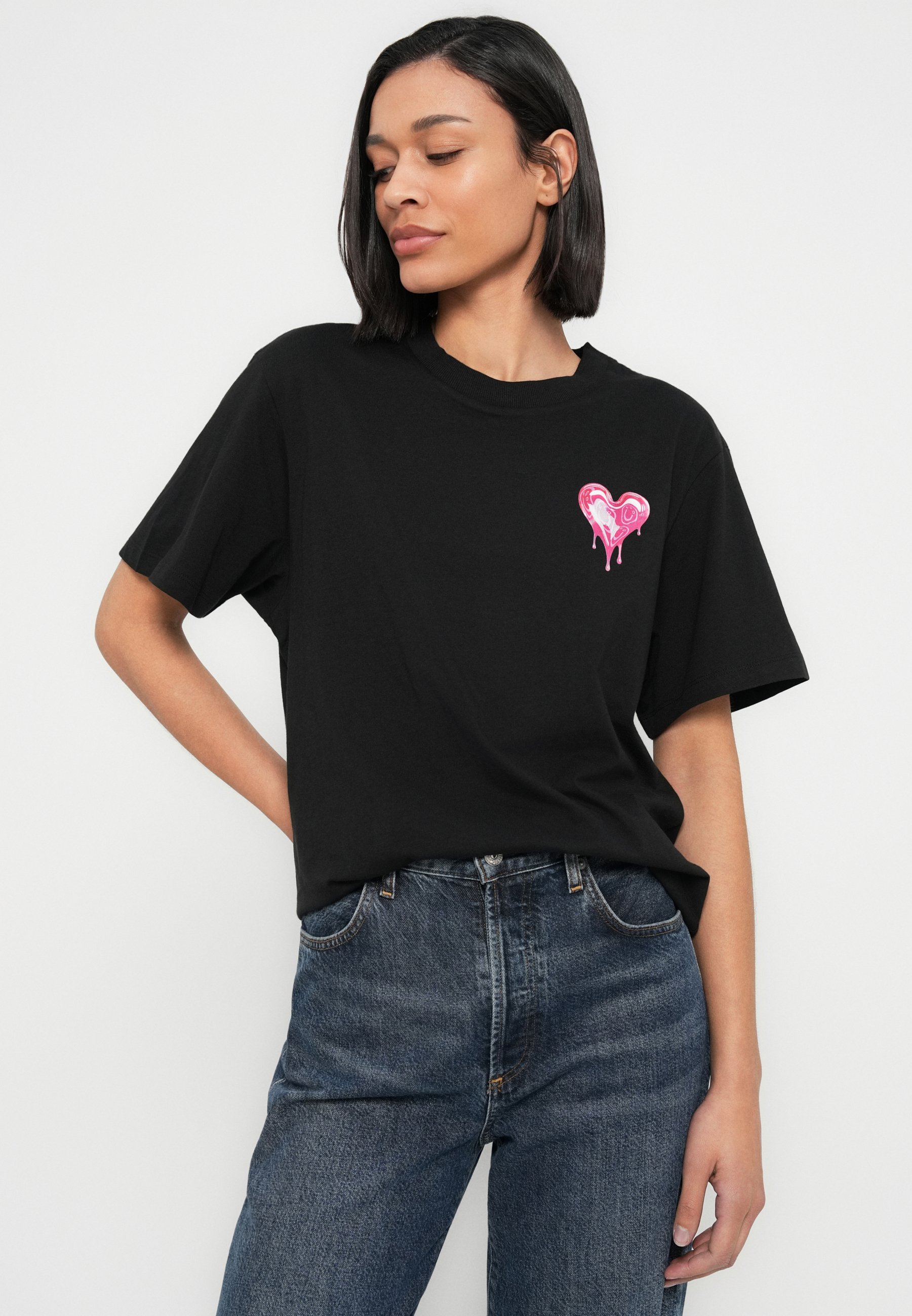 HUGO VINTAGE TEE - Print T-shirt - black - Zalando.co.uk