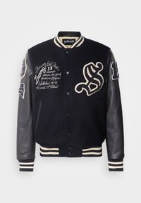 Chaqueta Bomber Azul Marino Con Diseño Sombreado De Jack & Jones