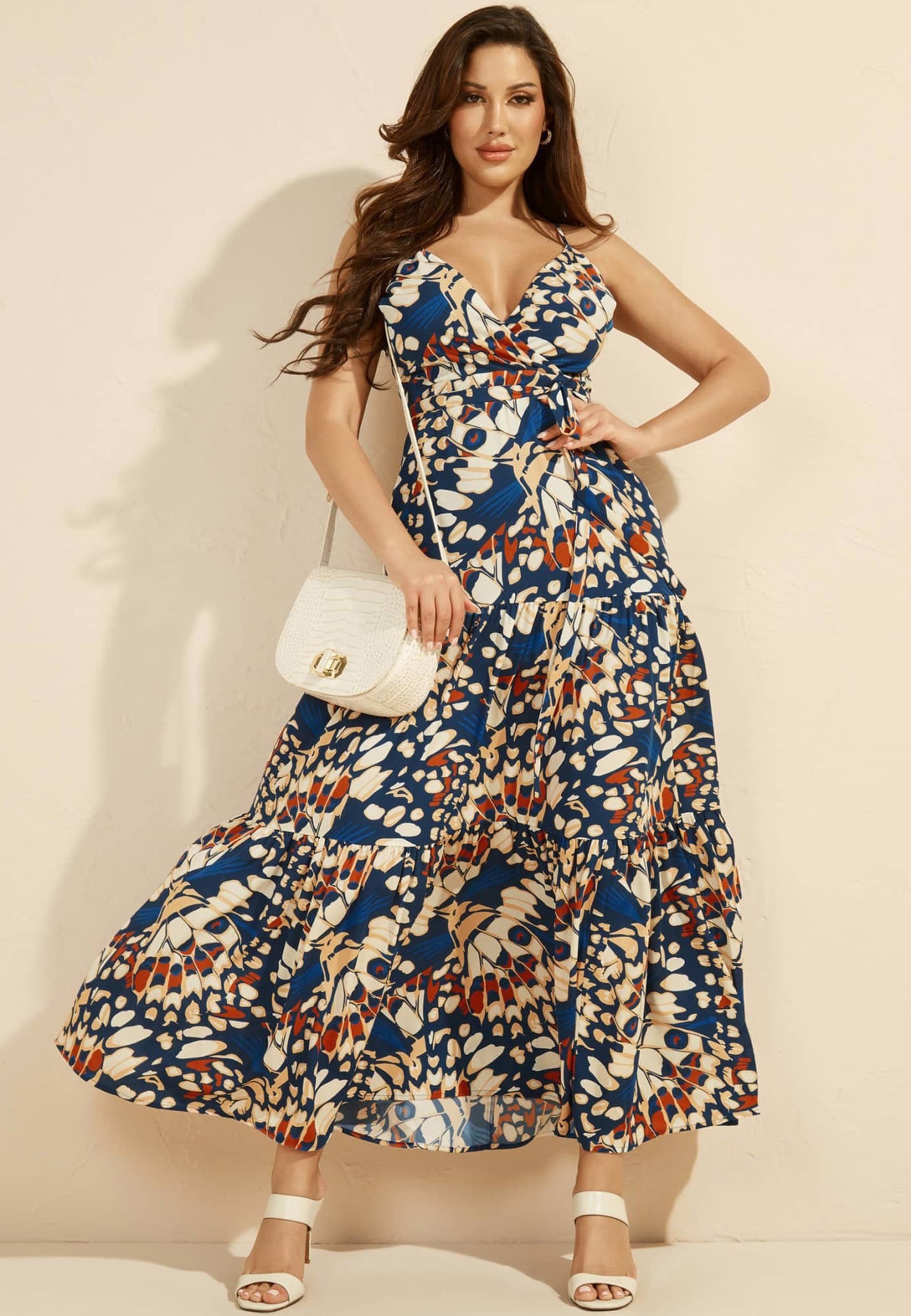Guess by Marciano SATINKLEID ALLOVER PRINT - Vestito lungo - mehrfarbig,  grundton blau/blu - Zalando.it