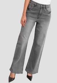 WIDE - Flared jeans - grey denim