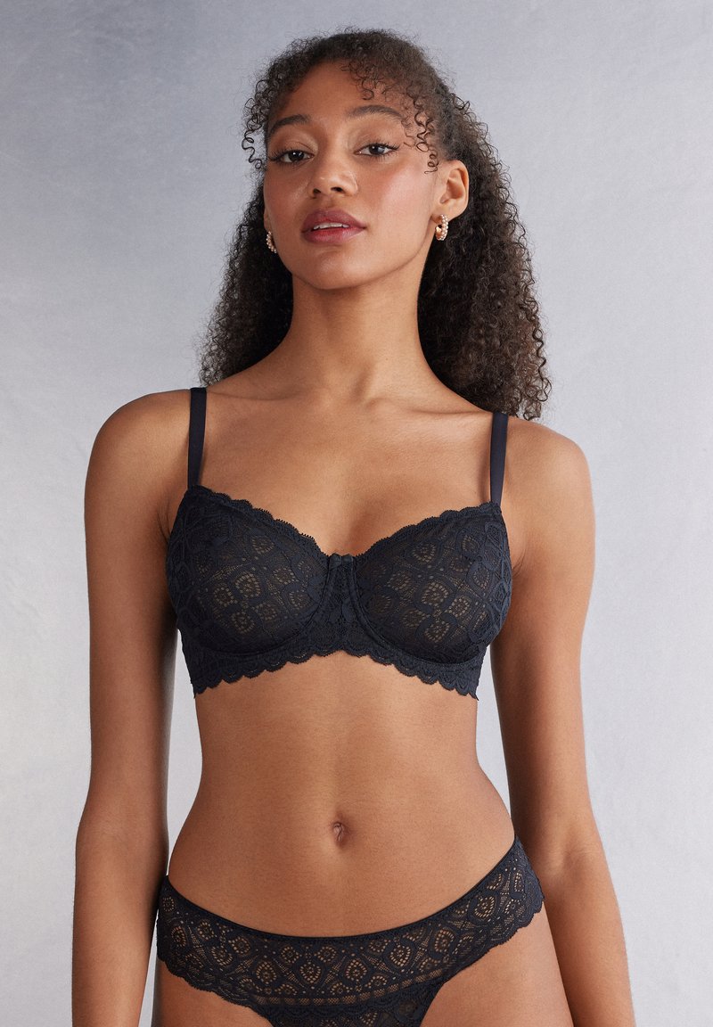 Intimissimi DANIELA BALCONETTE - Podprsenka s kosticemi - black/ anthracite/mottled black